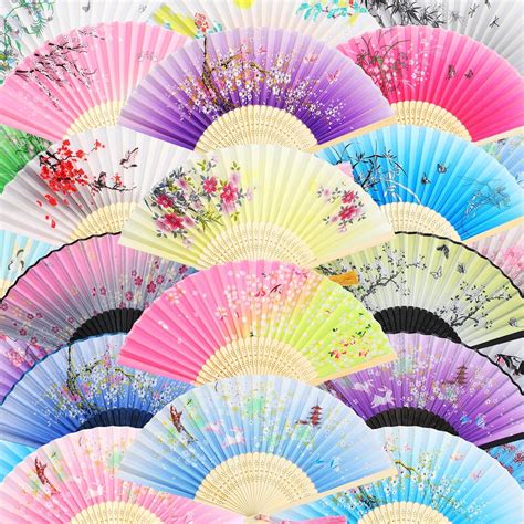 Amazon Blulu Pack Hand Fans Japanese Fans Folding Fans Hand