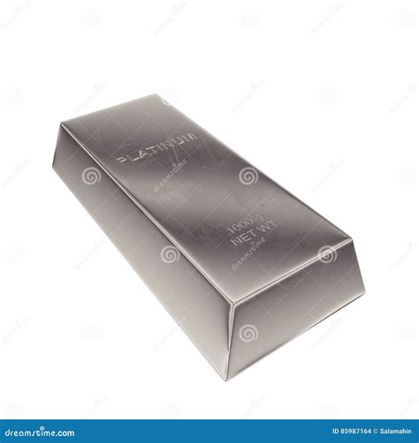 Platinum Ingot Isolated On A White Background, 3D Rendering Stock Illustration - Illustration of ...