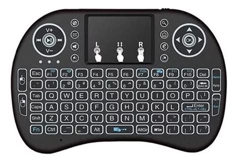 Mini Teclado Touch Sem Fio Tv Wireless Led Preto Mercadolivre