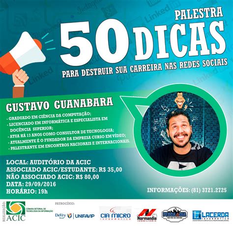 Palestra Em Caruaru 50 Dicas Para Destruir Sua Carreira Nas Redes