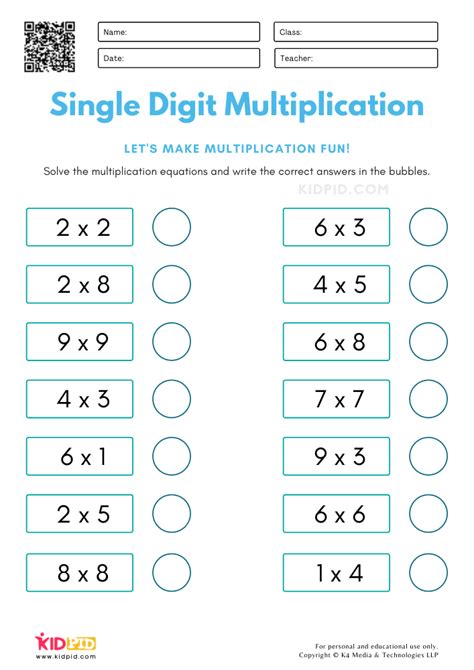 Boost Math Skills With Single Digit Multiplication Worksheets