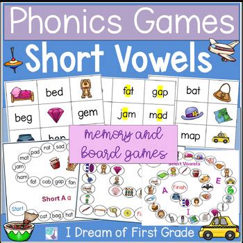 Phonics Games Printable- Short Vowels by I Dream of First Grade | TPT