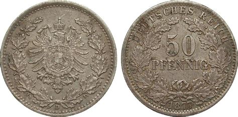 Kaiserreich 50 Pfennig 1877 D Wertseite Kratzer Ss MA Shops