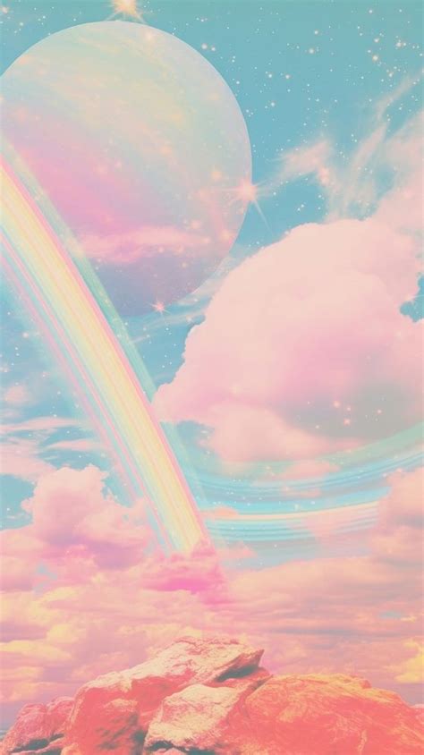 Rainbow space sky landscape. | Free Photo Illustration - rawpixel