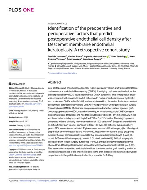 Pdf Identification Of The Preoperative And Perioperative Factors That Predict Postoperative