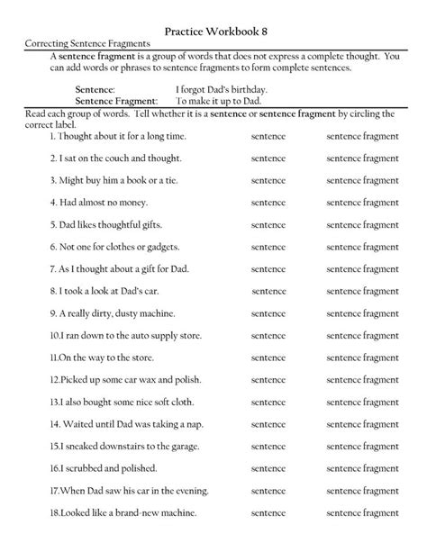 Sentence Run On And Fragment Worksheet