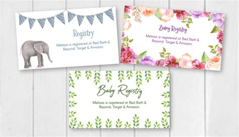 Editable & Free Printable Baby Registry Cards