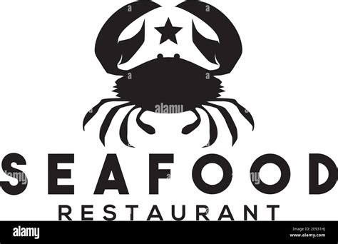 Seafood Restaurant Logo Design Vector Template With Crab Icon