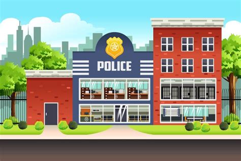 Police Station Cartoon Vector Images (over 1,300)