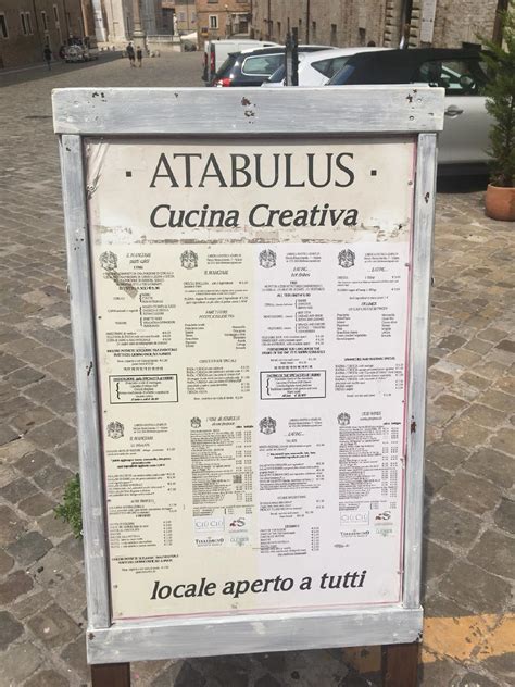 Menu Da Enoteca Libreria Atabulus Caff Bar Urbino