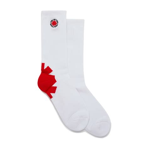 Asterisk Socks White Red Hot Chili Peppers