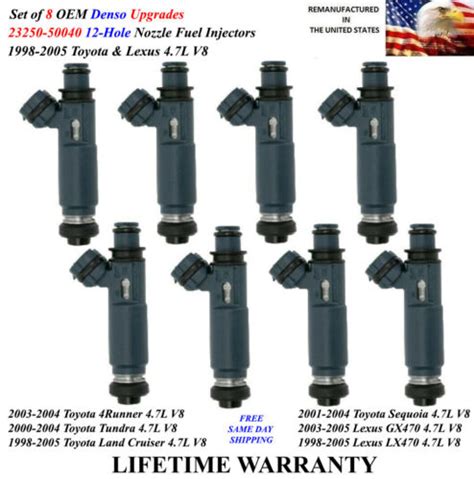 OEM 8x Denso 12 Hole Upgrade Fuel Injectors For 2000 2004 Toyota Tundra