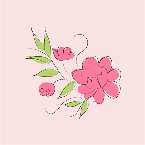 Elementos Decorativos Florales Dibujados A Mano Por Vector Vector Premium