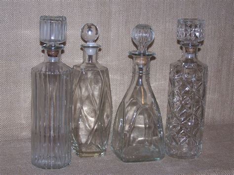 Vintage Wine Decanters Set Of 4 Glass Wine Decanter Glass