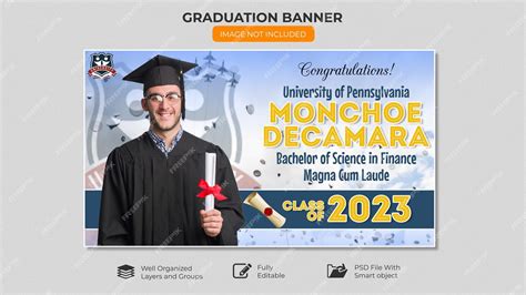 Premium PSD | A banner that says graduation banner on it