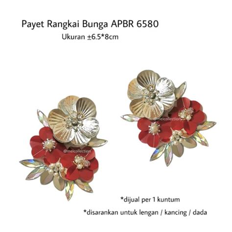 Jual Payet Rangkai Bunga 3d Apbr 6580 Red Series Shopee Indonesia