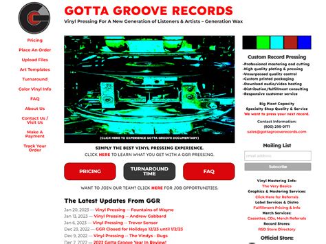 Gotta Groove Records Cleveland Ohio Vinyl Pressing Plant