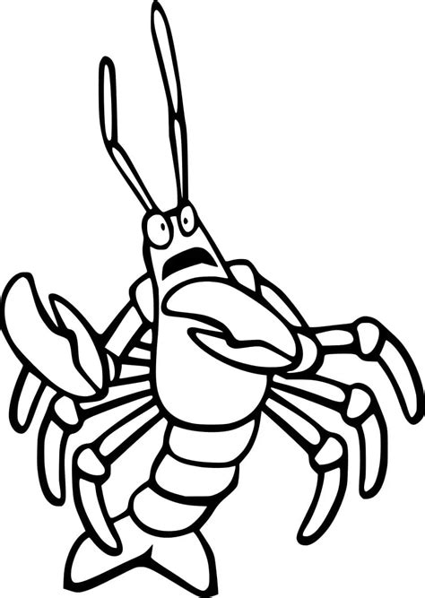 Cartoon Scared Lobster Coloring Pages Coloring Cool