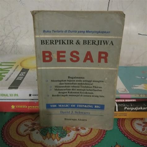 Jual BERPIKIR DAN BERJIWA BESAR DAVID J SCHWARTZ Di Lapak Ray