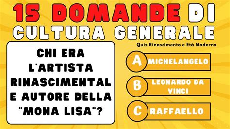 Quiz Domande Di Cultura Generale A Risposta Multipla Youtube