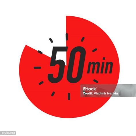 50 Minutos Mais 50 Minutos - Vetores de 50 Minutos Do Timer Símbolo Vermelho Estilo De Cor e mais ...