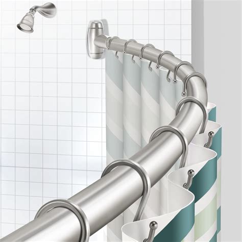 Curved Shower Curtain Rod TENOVEL Round Adjustable 48 72 Inches Shower