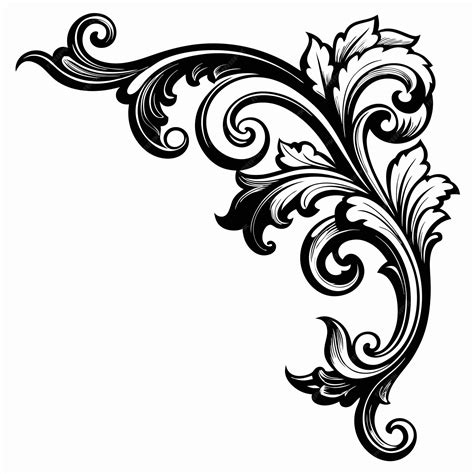 Premium Vector Ornate Corner Design With Swirls And Leaves