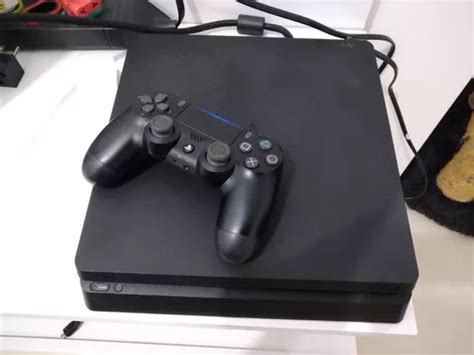 Console Ps4 Playstation 4 Preto Slim 500gb 2 Controles 1 Jogo