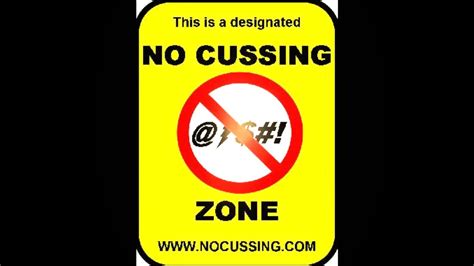 Important Sign No Cussing Please Youtube