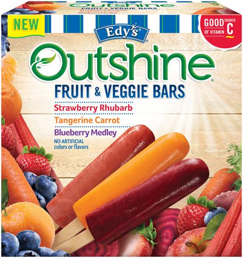 Dreyers Edys Outshine Fruit And Veggie Bars Strawberry Rhubarb