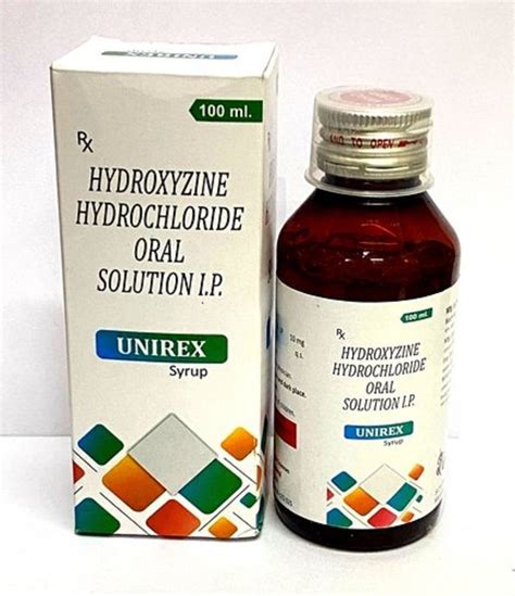 Uninor Biotec Syrup Unirex Hydroxyzine Hydrochloride Oral Ip Solution Packaging Size 100ml