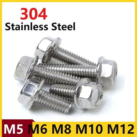 M Hex Flange Head Screw Bolt Stainless Steel Washer Heads