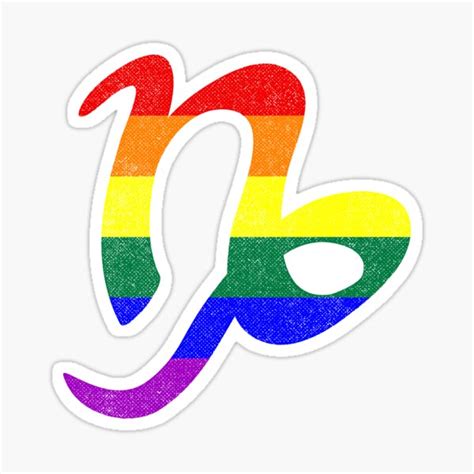 Lgbtq Gay Pride Flag Capricorn Zodiac Sign Sticker For Sale By