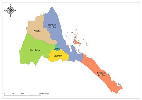 Eritrea Map With Regions