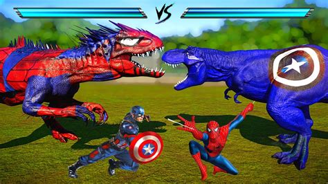 Spiderman Indominus Rex Captain America Tyrannosaurus Rex Dinosaurs