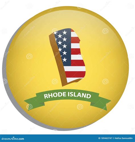 Map Of Rhode Island State Vector Illustration Decorative Design Stock