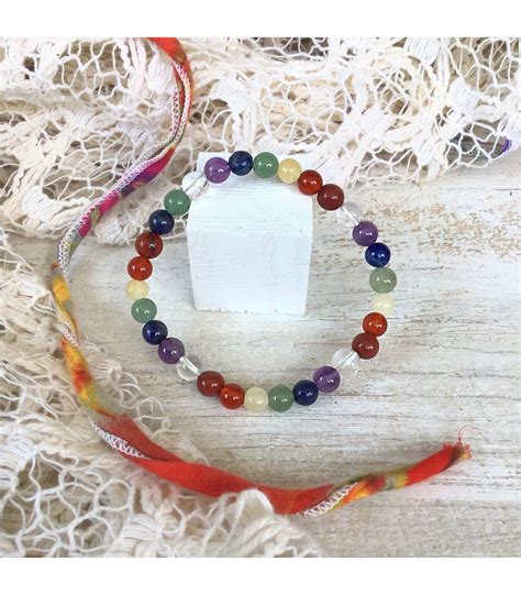 Pulsera Chakras Bolas Mm El Stica Tierradegemas