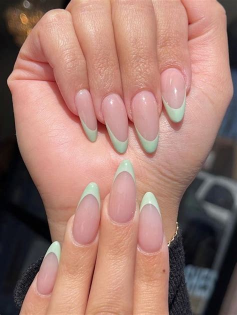 Sage Green French Tip Nails 30 Insanely Cute Nail Ideas To Copy Gel