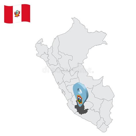 Location of Ayacucho on Map Peru. 3d Location Sign Similar To the Flag of Ayacucho Stock Vector ...