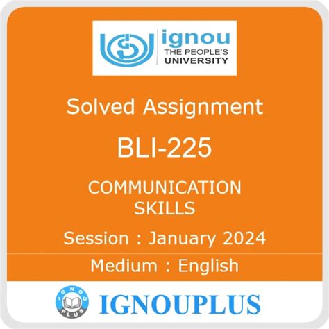 Bli 225 English July 2023 January 2024 Ignou Solved Assignment Guide N Ignouplus