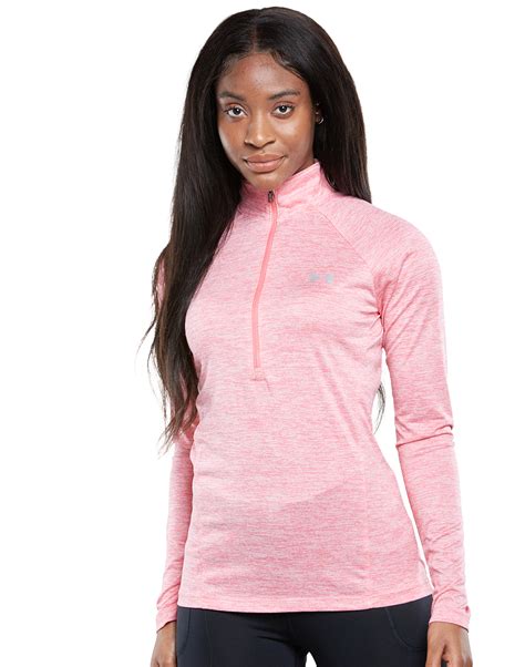 Under Armour Womens Tech Half Zip Track Top Pink Life Style Sports Ie