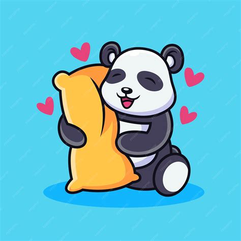 Panda Bear Hug Cartoon