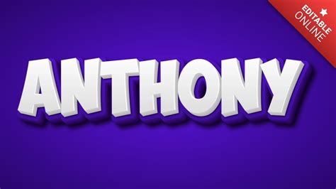 Anthony Text Effect Generator