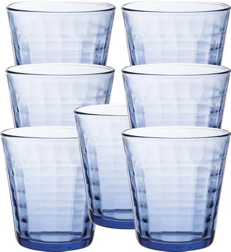 X Drinkglazen Waterglazen Prisme Blauw Ml Koffie Thee Glazen