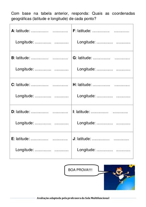 Avalia O De Geografia Coordenadas Geogr Ficas S Escola