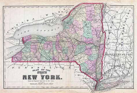 Physical Map Of New York State Map