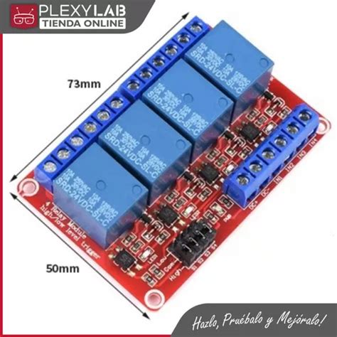 Módulo Relé Relay De 5v 4 Canales Para Arduino Pic Raspberry 5 en