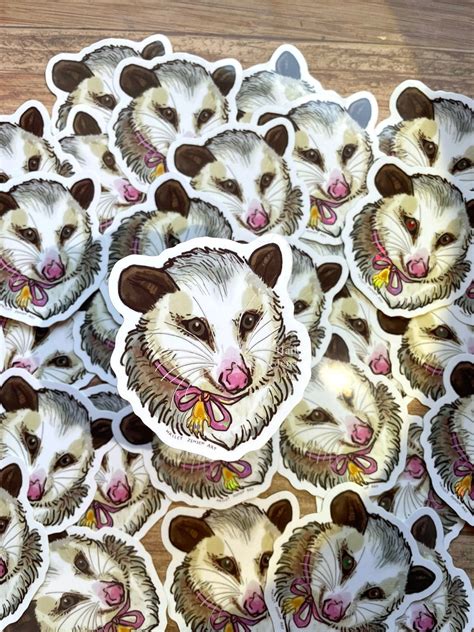 Holographic Opossum Sticker Rainbow Sticker Critter Sticker Possum