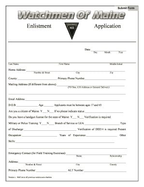 Fillable Online Enlistment Fax Email Print Pdffiller