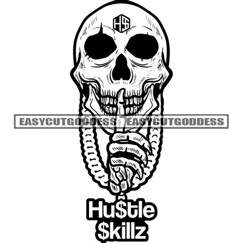 Shut Up Hand Sign Skull Skeleton Head Design Element Devil Or Horror F